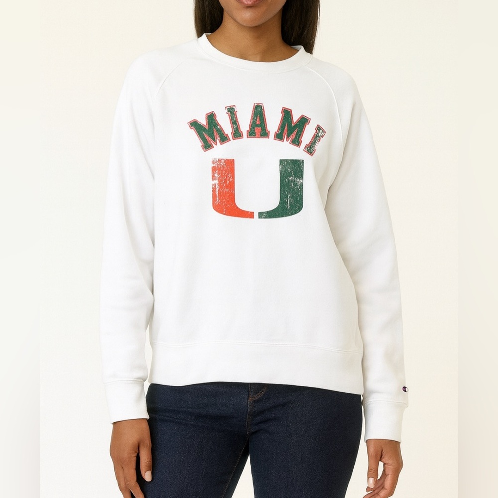 Champion Miami Hurricanes White Crewneck Sweatshirt – Size XL
